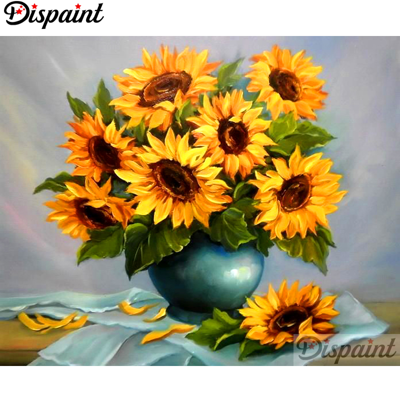 Embroidery Yellow Flower - Dispaint Volledige Vierkante/Ronde Boor 5D DIY