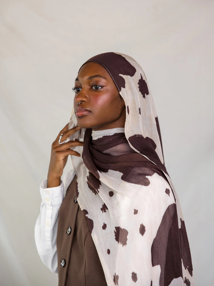 Embroidery Hijab - Nieuwe dubbelzijdige print modale hijab sjaal