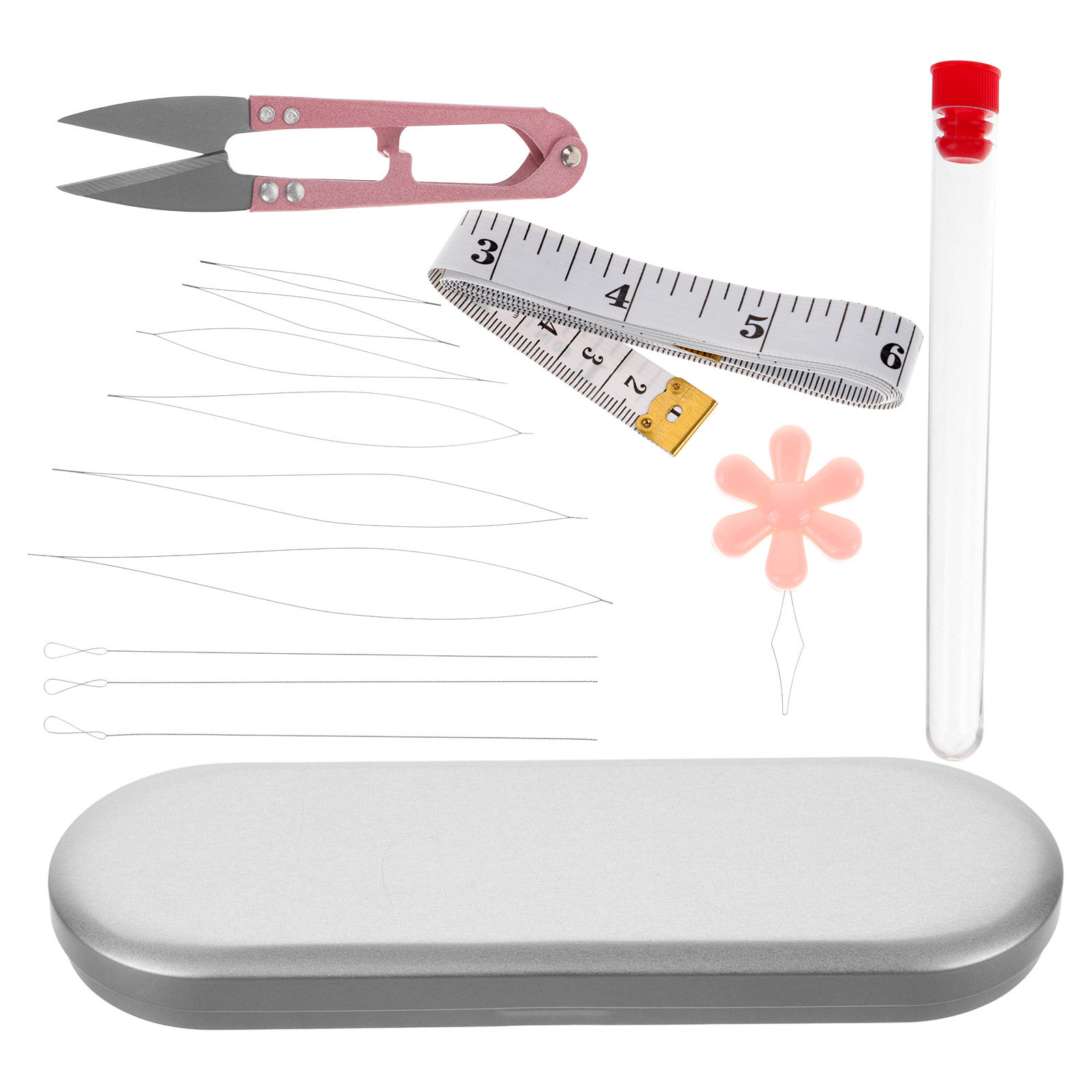 Embroidery Needle - 1Set kralennaaldinvoerderset met zachte meetlintvingerhoed Precisie