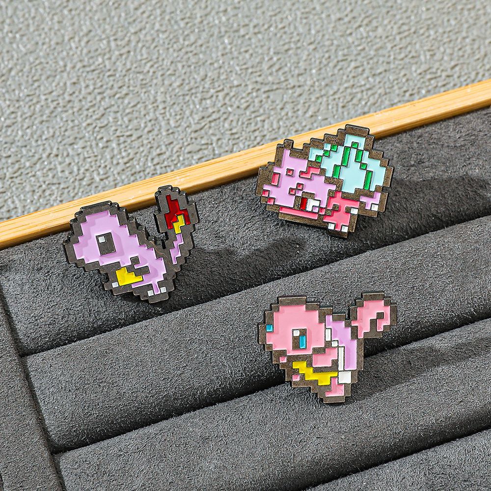 Embroidery Tulle - Pixel Mozaïek Pokemon Metalen Emaille Pin,