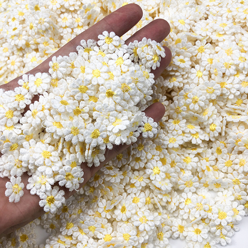 Embroidery Yellow Flower - 50 STUKS Borduren Wateroplosbaar Kant DIY