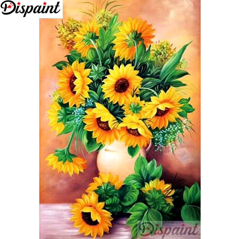 Embroidery Yellow Flower - Dispaint Volledige Vierkante/Ronde Boor 5D DIY