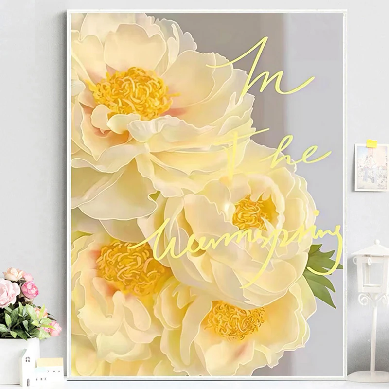 Embroidery Yellow Flower - Gele bloemen 5D Diamond schilderij volledige
