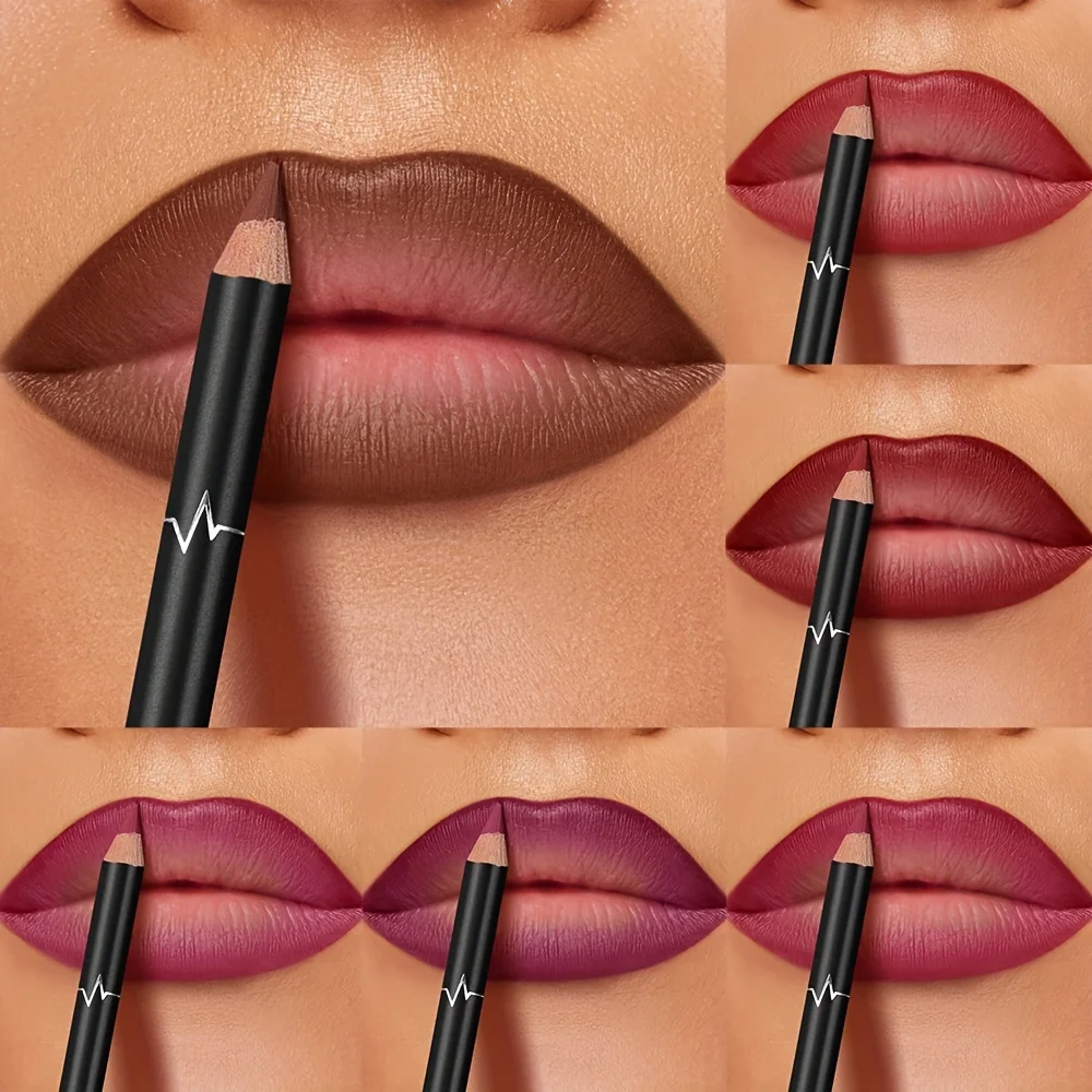 Transfer Pen Ink - PUDAIER 6-kleuren waterdichte matte lipliner potloodset,