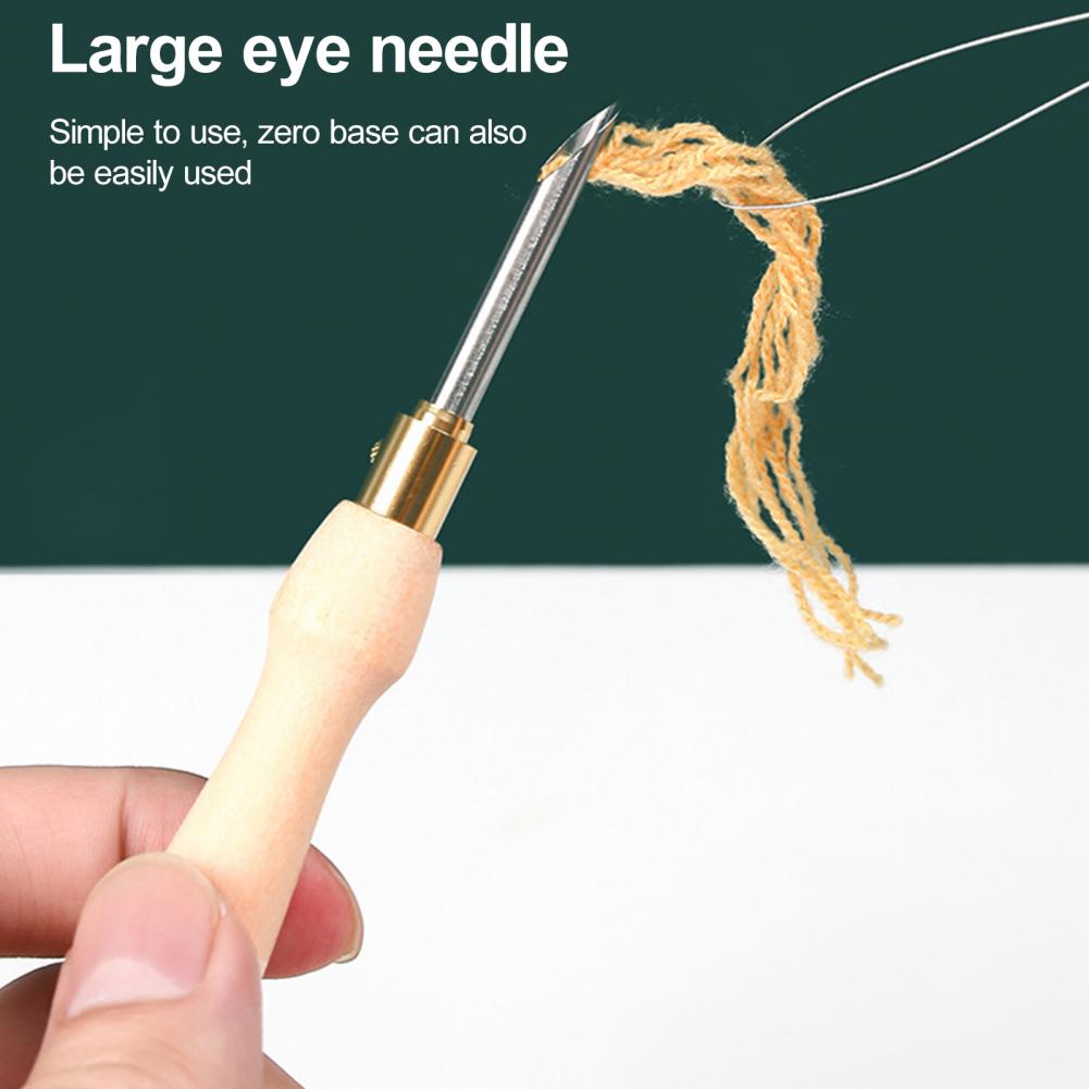 Embroidery Needle - Borduurnaald Houten handvat Breinaald Borduurpons Naald