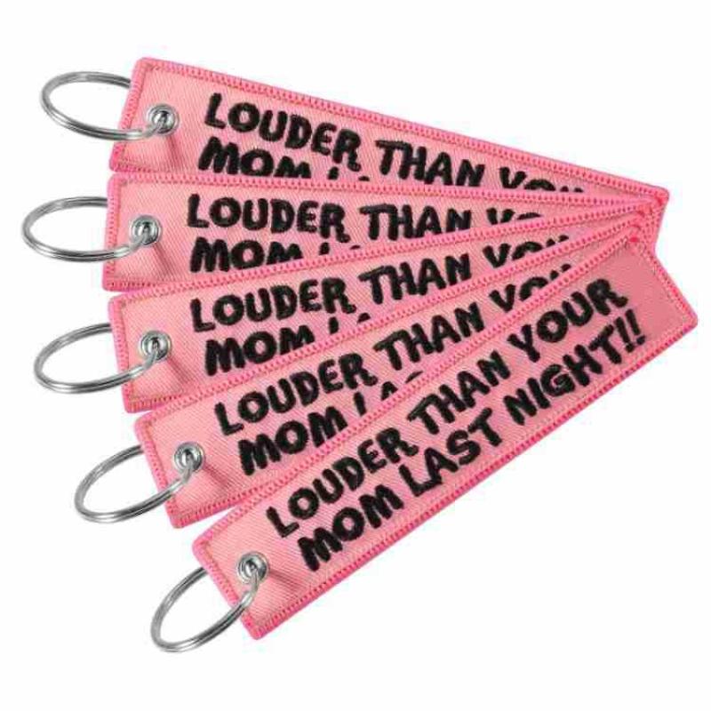 Embroidery Quote - 【IIOO】LUIDER DAN JE MOEDER Citaten Sleutelhanger