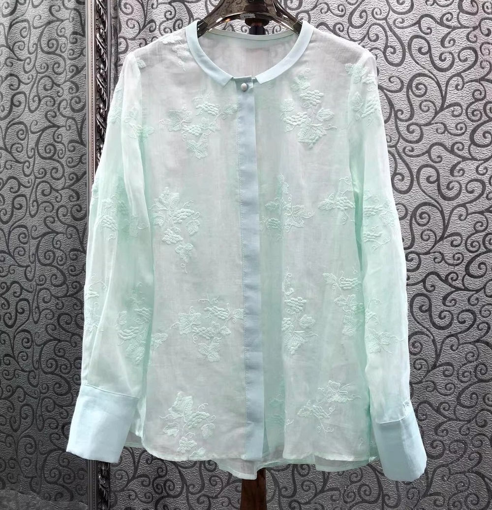 Embroidery Yellow Flower - Topkwaliteit nieuwe modieuze blouses 2026 lente