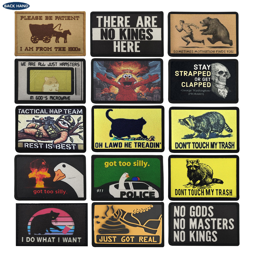Embroidery Quote - Grappige dieren morale patches - haak-en-klit