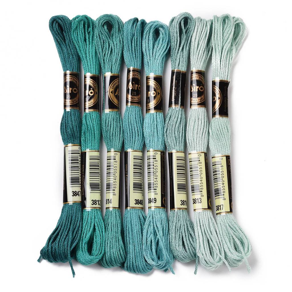 Embroidery Beads - 1Set 8 Strengen 0,5 mm 6-draads