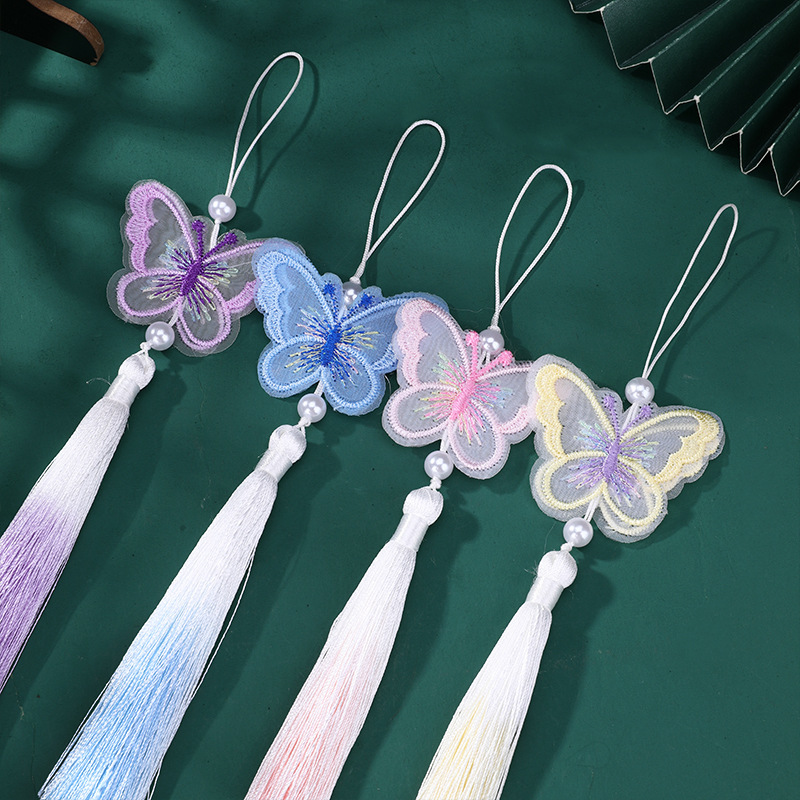 Embroidery Horse - Parelborduurwerk vlinderkwastje, creatieve Chinese stijl Hanfu