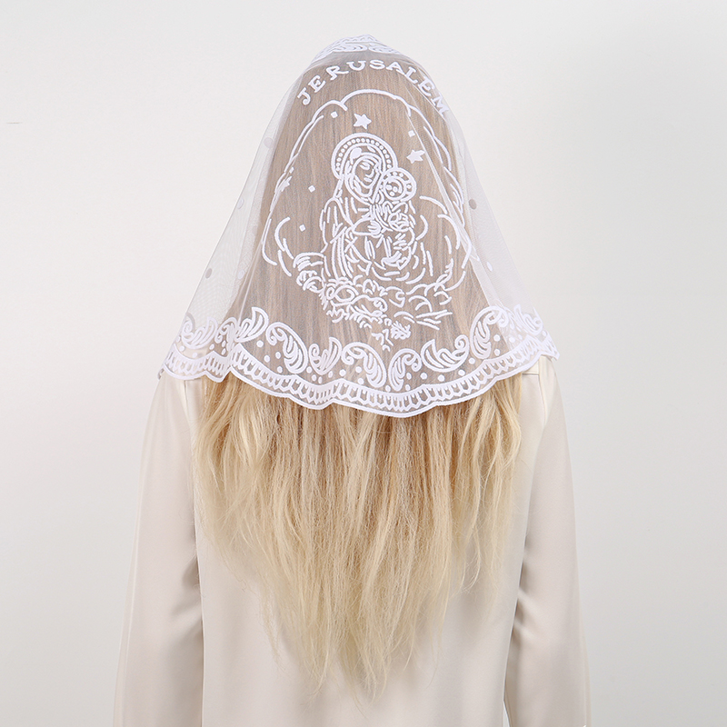 Embroidery Hijab - 1Pc Vrouwen Elegante Effen Kleur Maagd