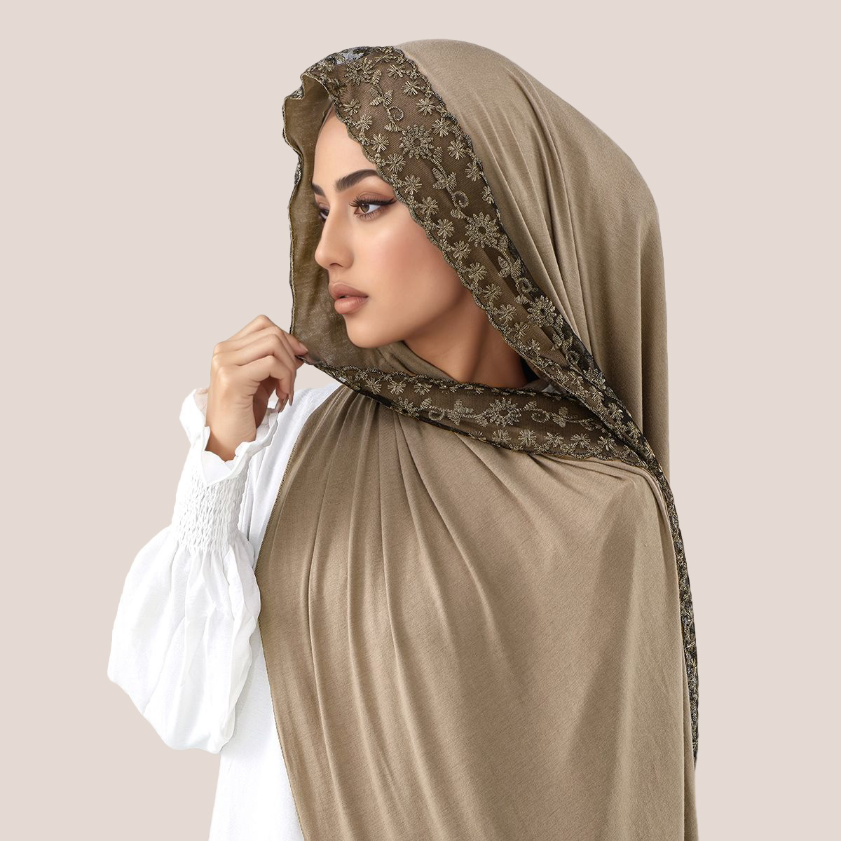 Kant Borduren Katoen Jersey Mo - Embroidery Hijab recensie en prijs