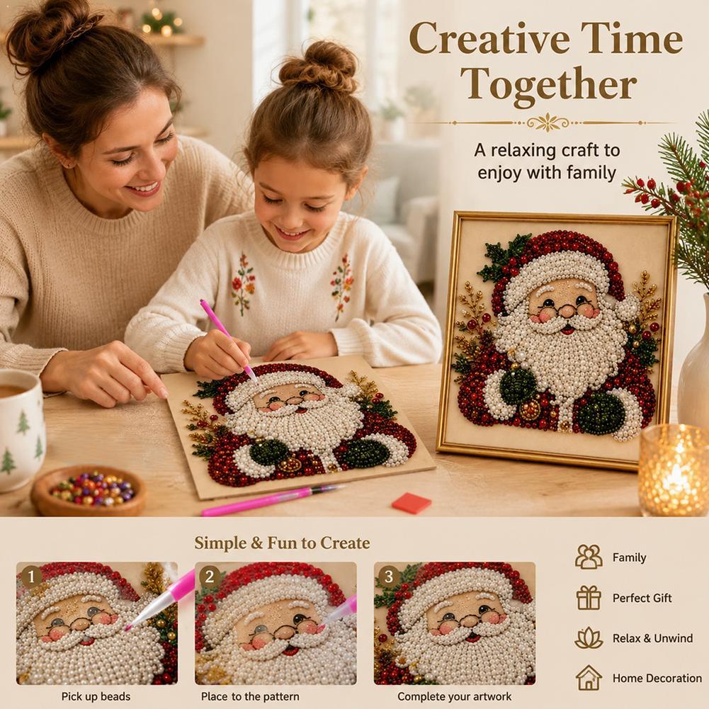Kerstmis Kerstman Parel Kunst  - Embroidery Wall Art recensie en prijs