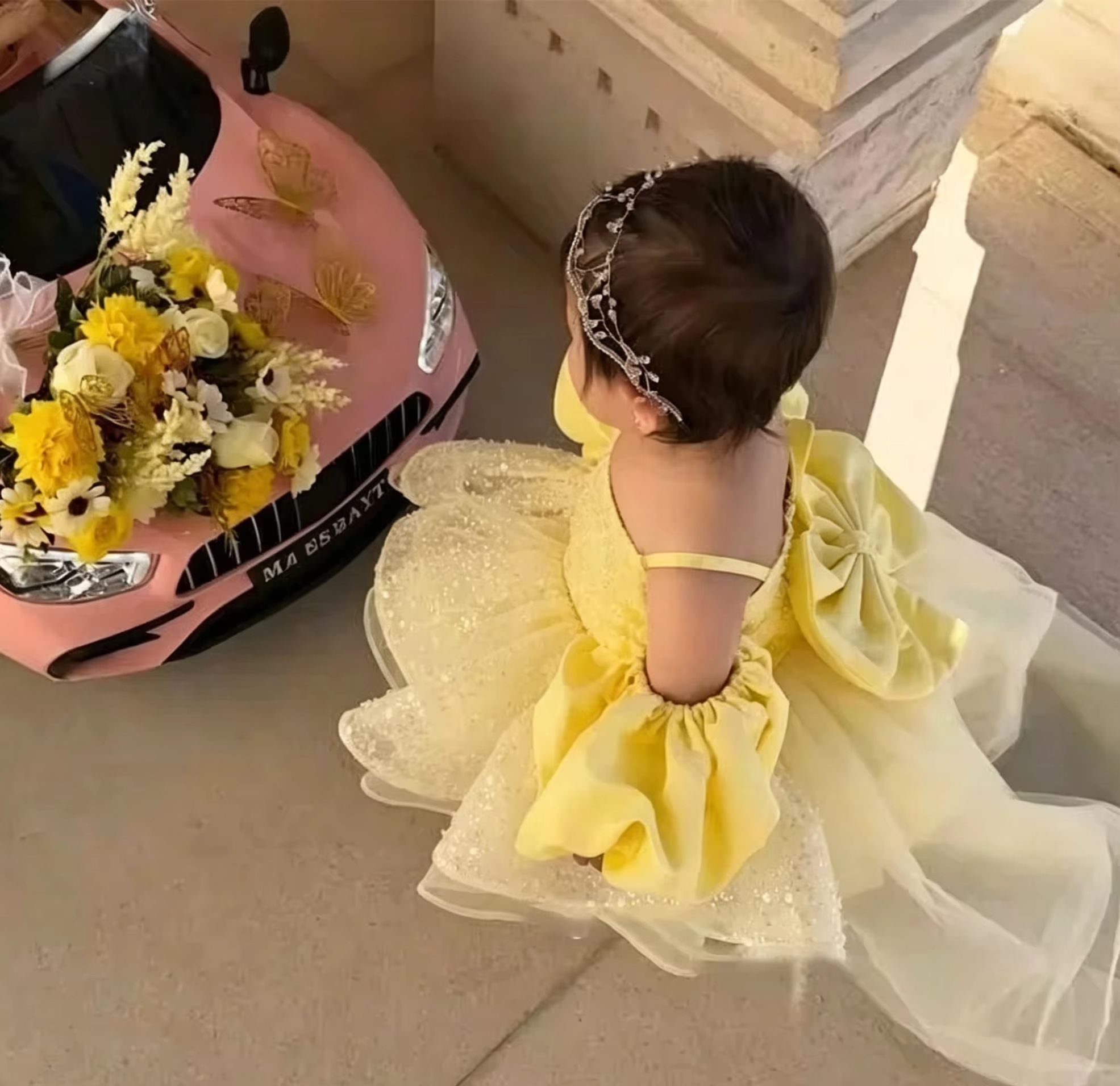 Leuke gele bloemenmeisjesjurke - Embroidery Yellow Flower recensie en prijs