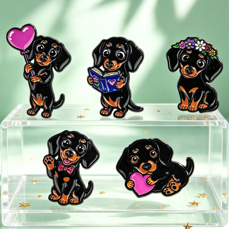 5 stks Leuke Teckel Emaille Pi - Embroidery Tulle recensie en prijs