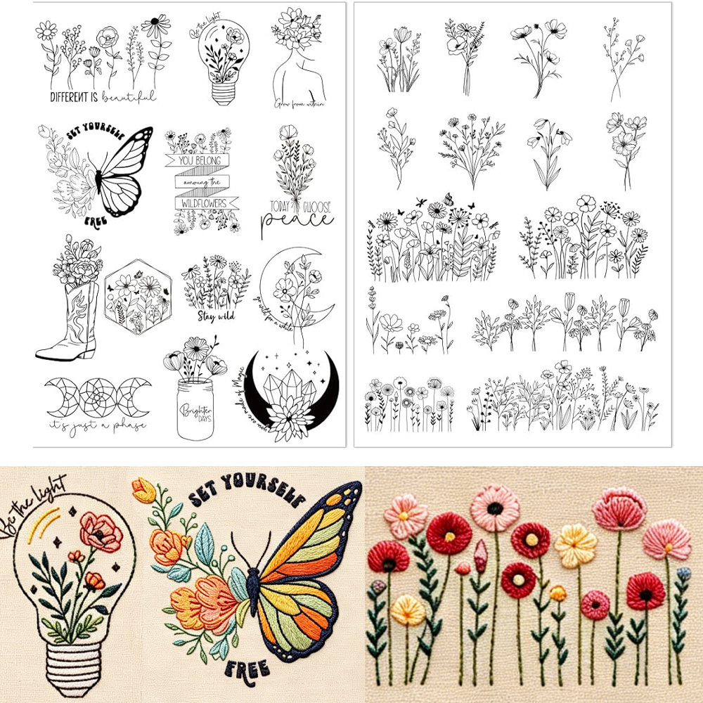 Boho Wildflower Moon Butterfly - Embroidery Quote recensie en prijs