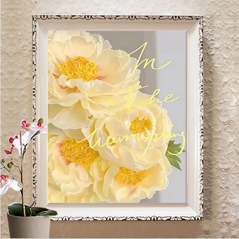 Gele bloemen 5D Diamond schild - Embroidery Yellow Flower recensie en prijs