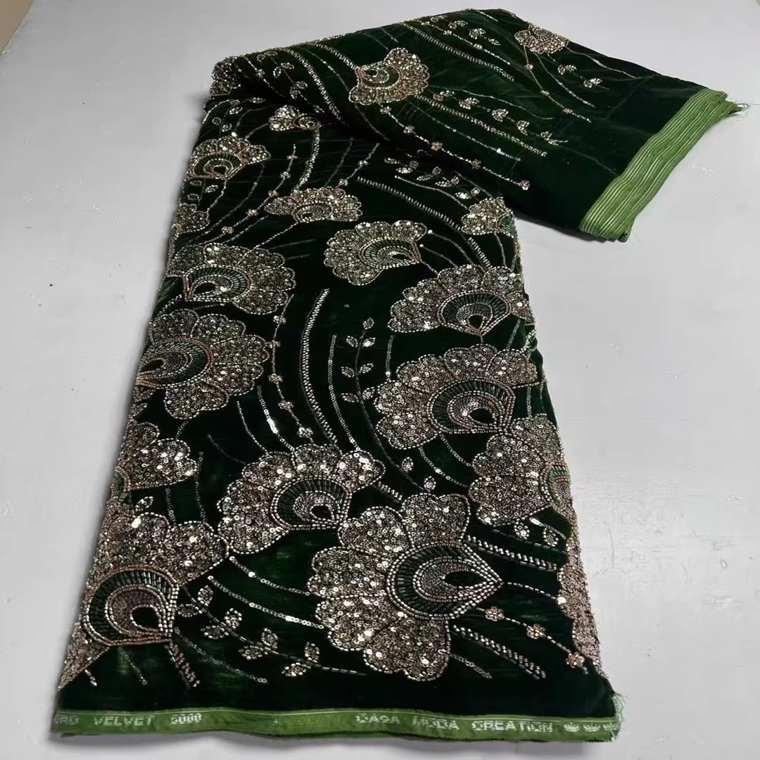 5 yard nieuwe fluwelen tela pa - Embroidery Beads recensie en prijs