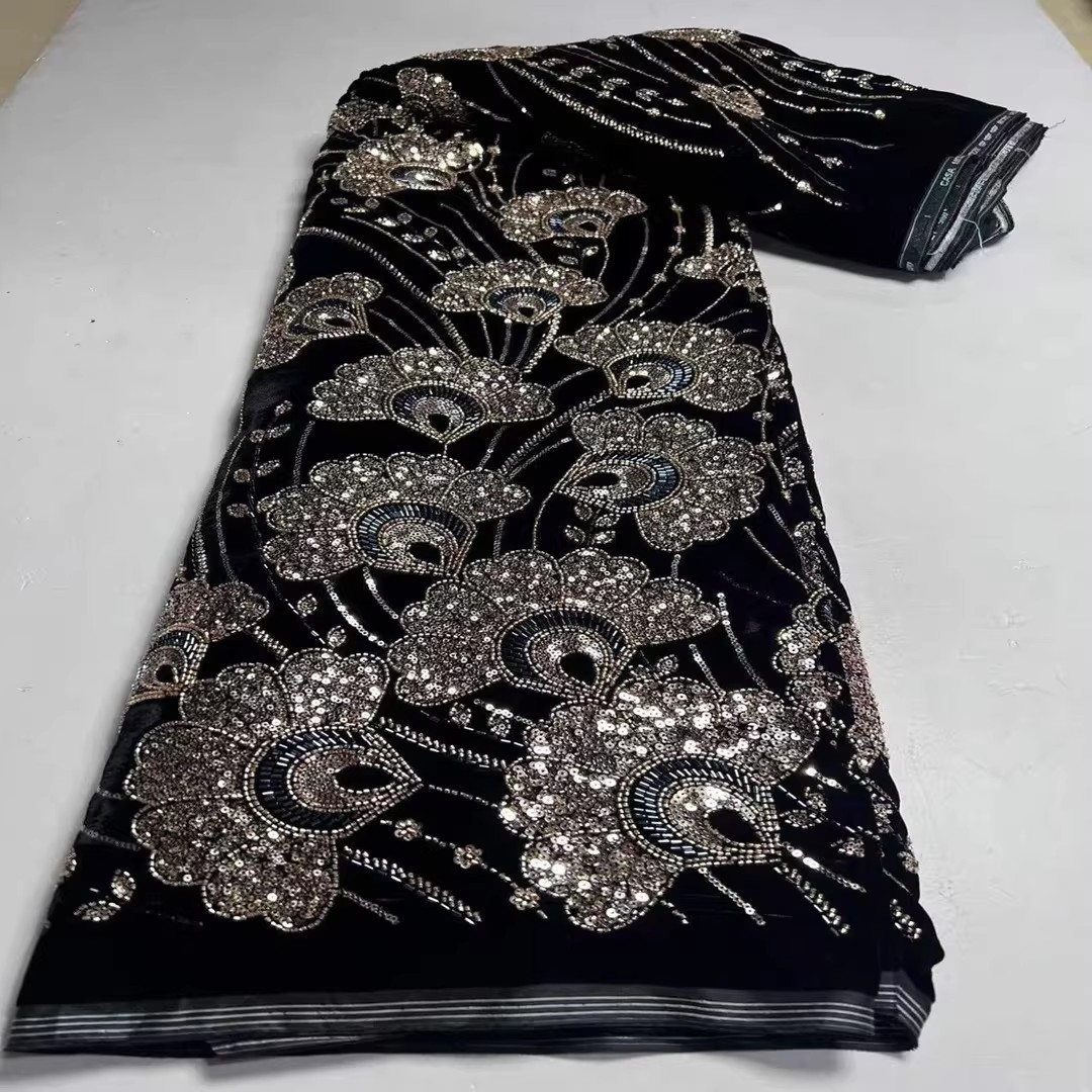 5 yard nieuwe fluwelen tela pa - Embroidery Beads recensie en prijs
