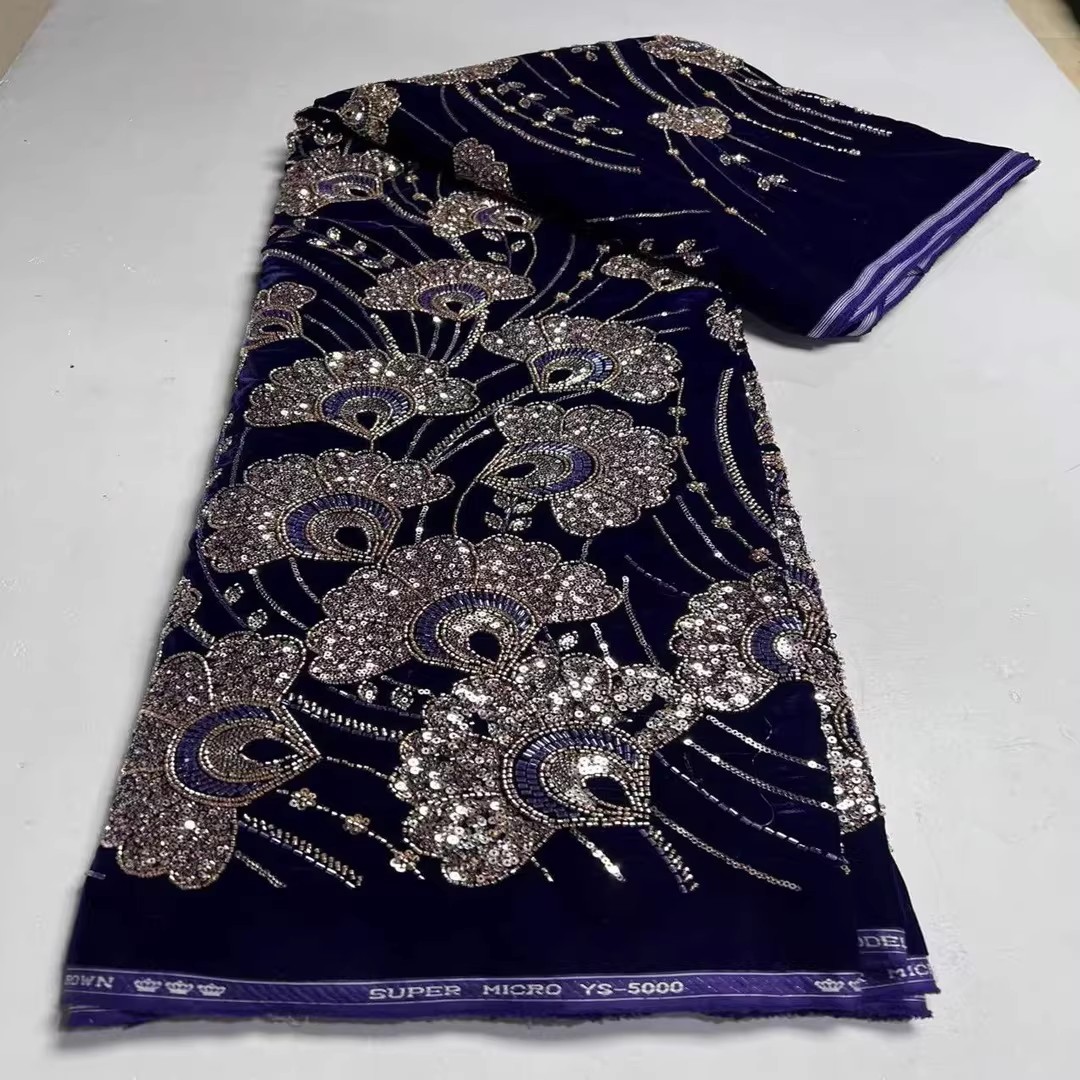 5 yard nieuwe fluwelen tela pa - Embroidery Beads recensie en prijs