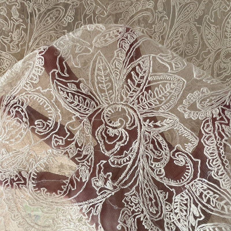 Pailletten Bloemen Mesh Katoen - Embroidery Web recensie en prijs