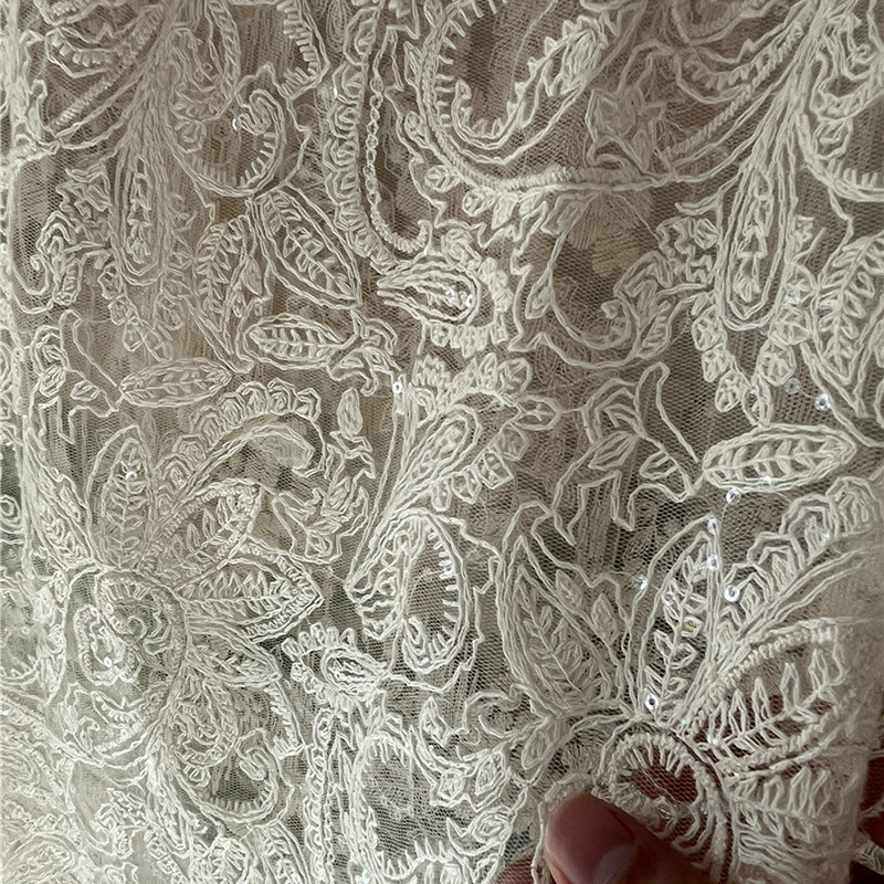 Pailletten Bloemen Mesh Katoen - Embroidery Web recensie en prijs